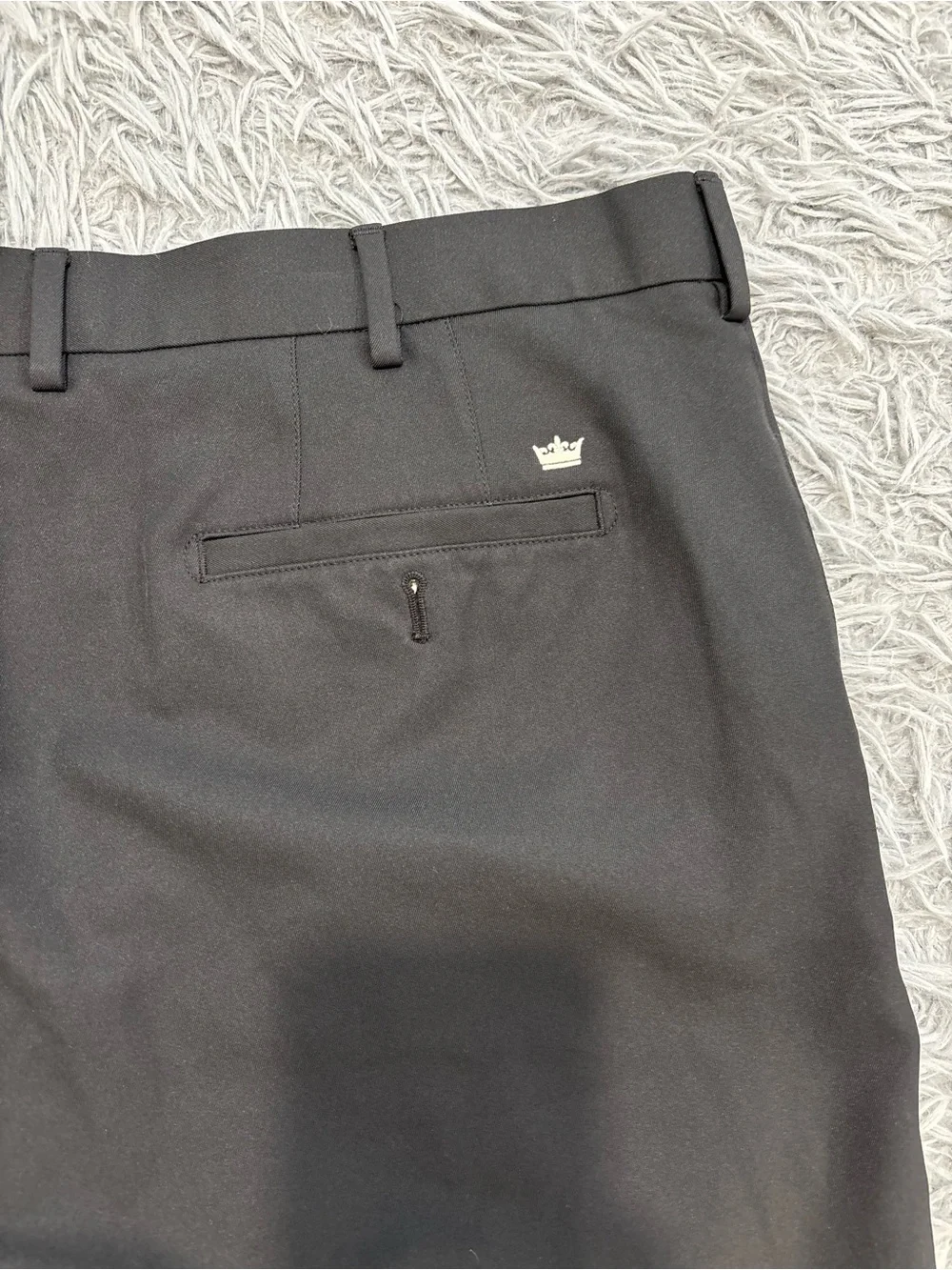 Peter Millar Crown Sport Men Black Chino Classic Shorts Size 42 Golf Performance